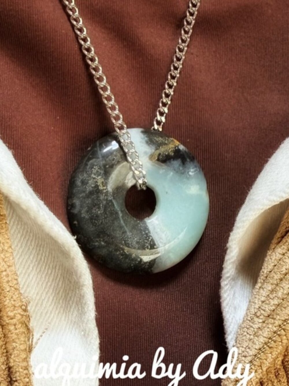 AMAZONITE Stone chunky Pendant Necklace